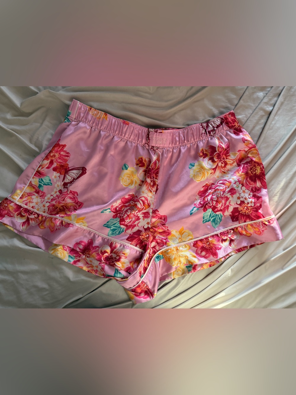 Victoria’s Secret Satin Pink Floral PJ Shorts